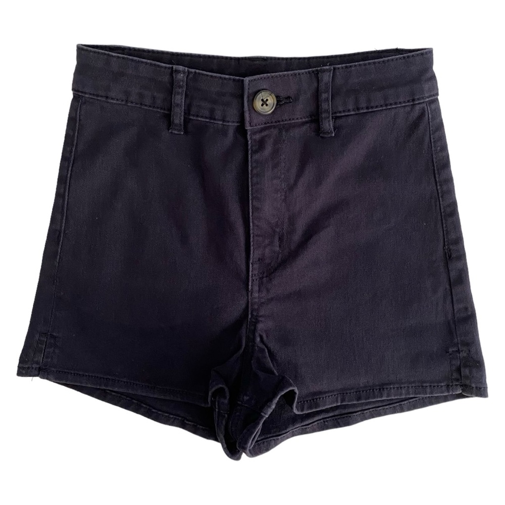 H&M Divided Spring Summer High Waisted Navy Blue Twill Shorts Women's Size 0